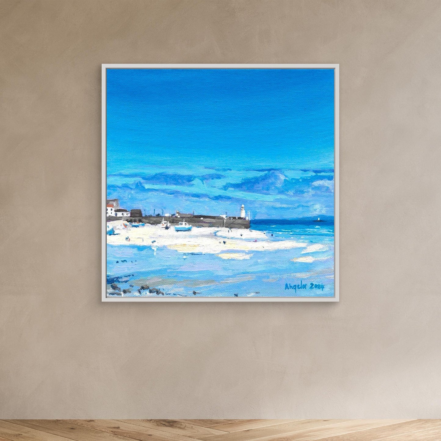 Walking across the Harbour, St Ives