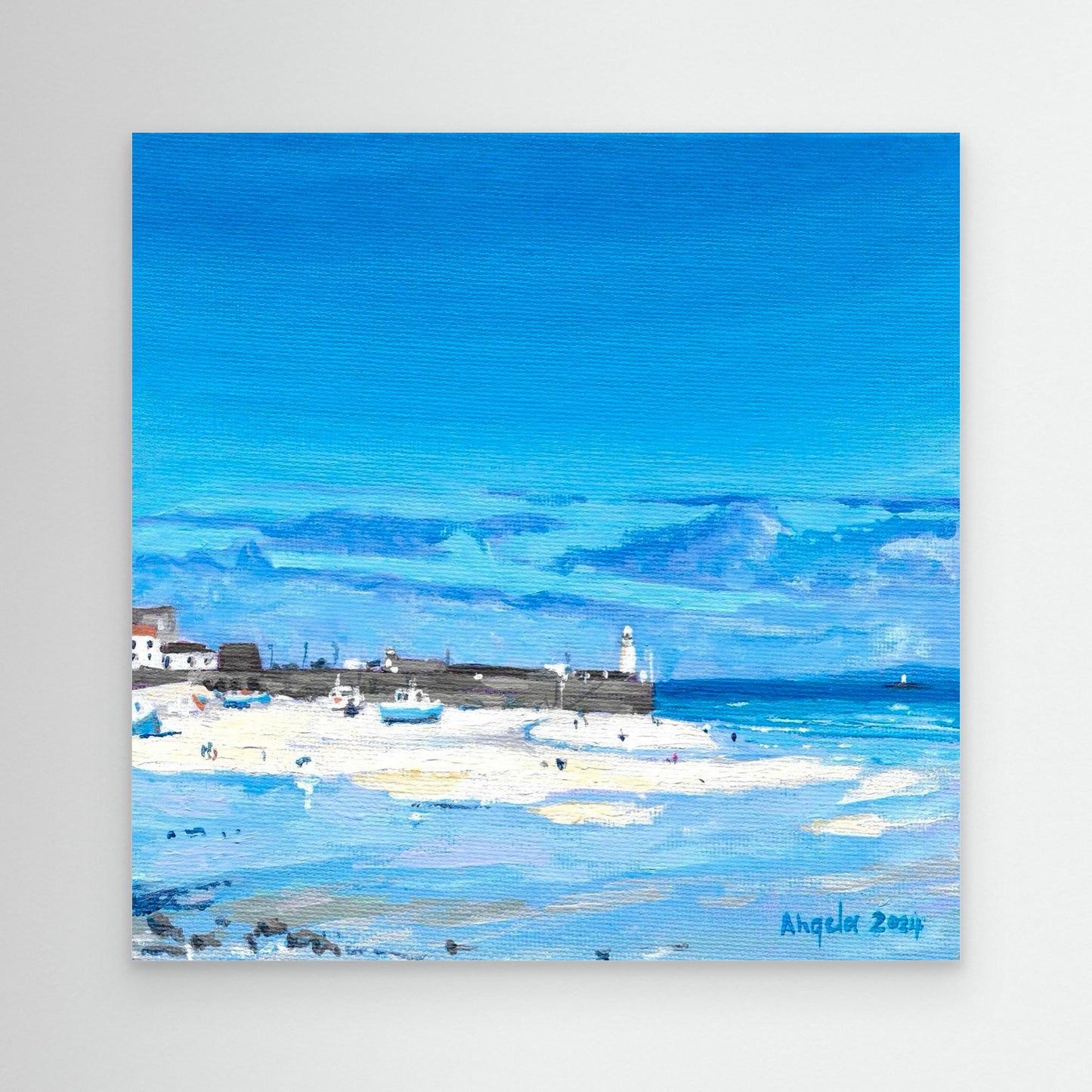 Walking across the Harbour, St Ives
