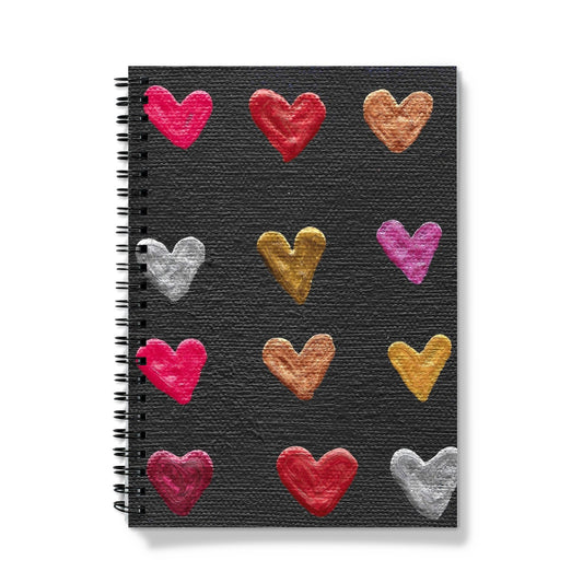 Tiny Hearts on a small canvas Notebook