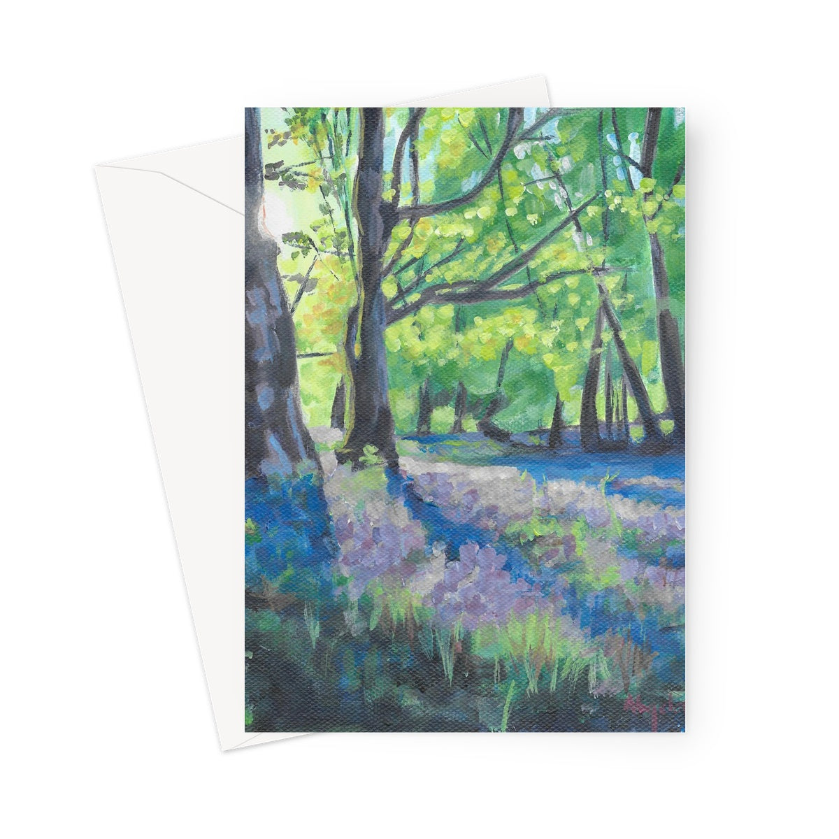 Bluebells at dawn 2 Greeting Card