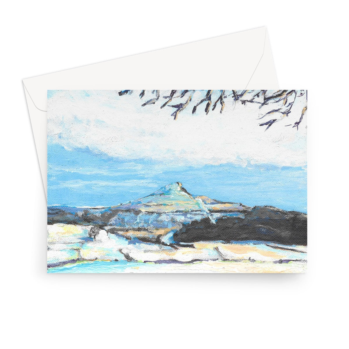 Snow on Roseberry Topping Greeting Card