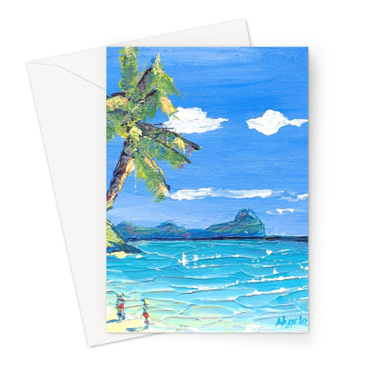 A little walk on the beach, Mauritius Greeting Card