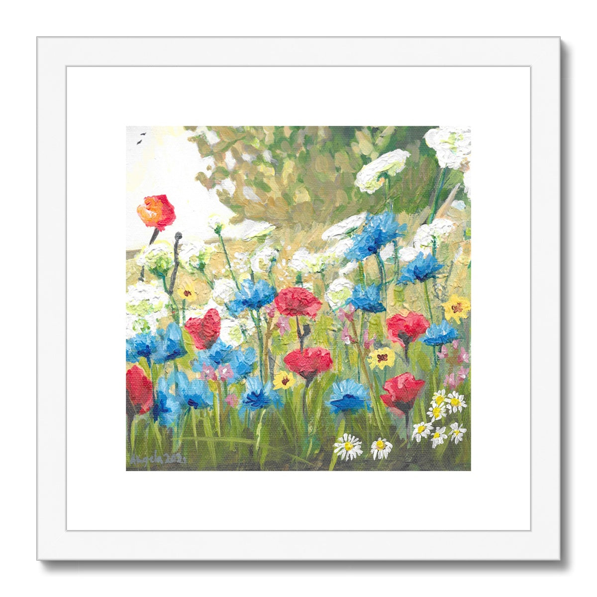 Wildflower meadow Framed & Mounted Print 12x12”