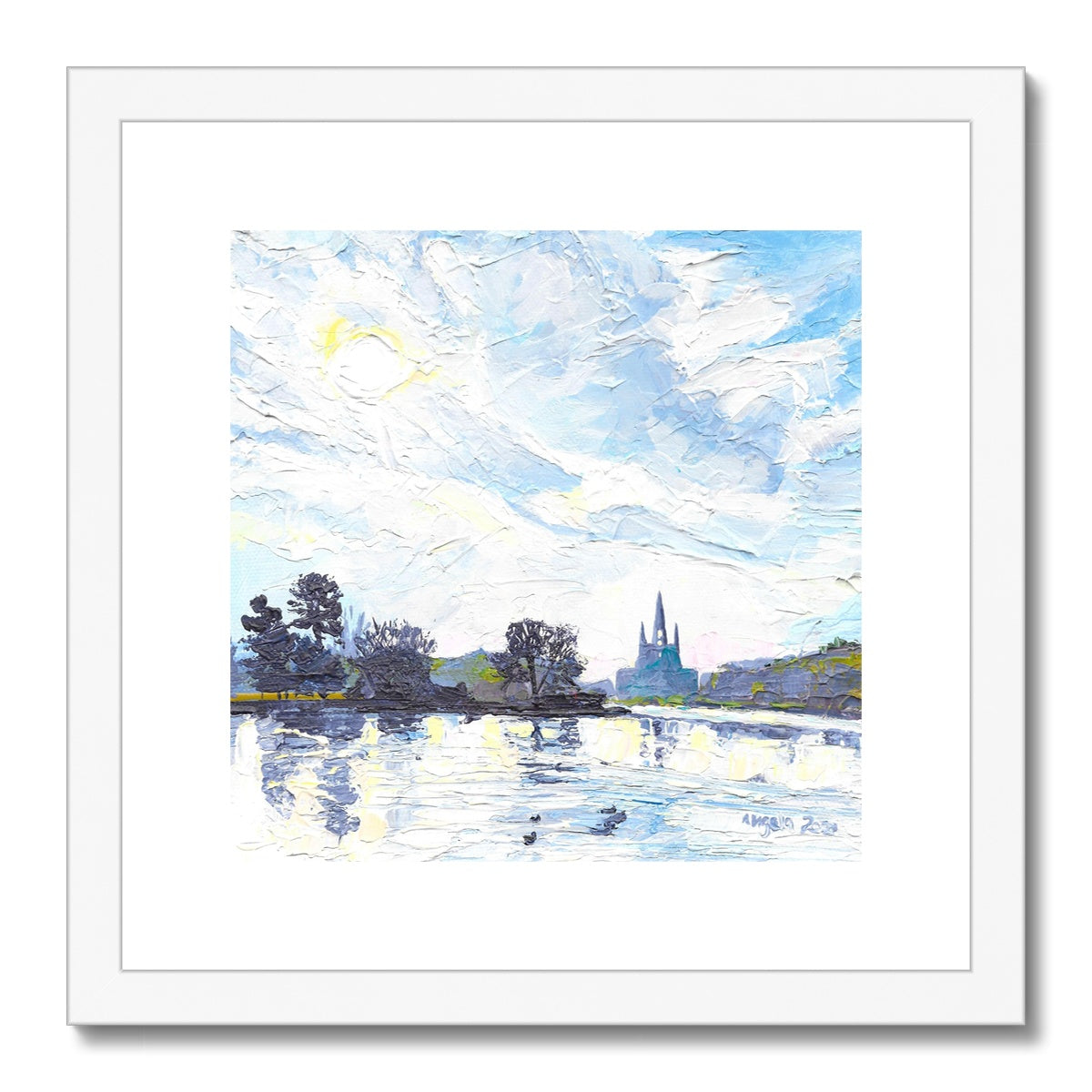 Winter sky, Lichfield Framed & Mounted Print 12x12"