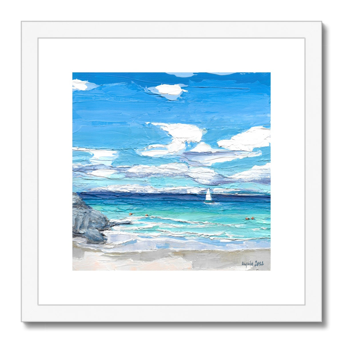 Sailing by Framed & Mounted Print 12x12"