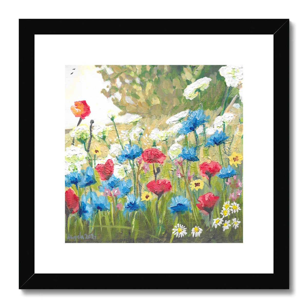 Wildflower meadow Framed & Mounted Print 12x12”