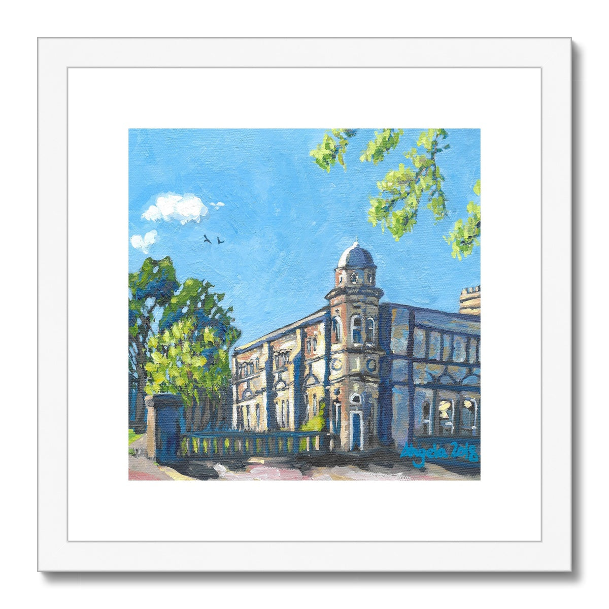 The Old Library, Lichfield Framed & Mounted Print 12x12"