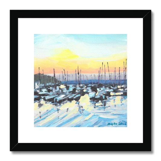 Brixham harbour Framed & Mounted Print 12x12"