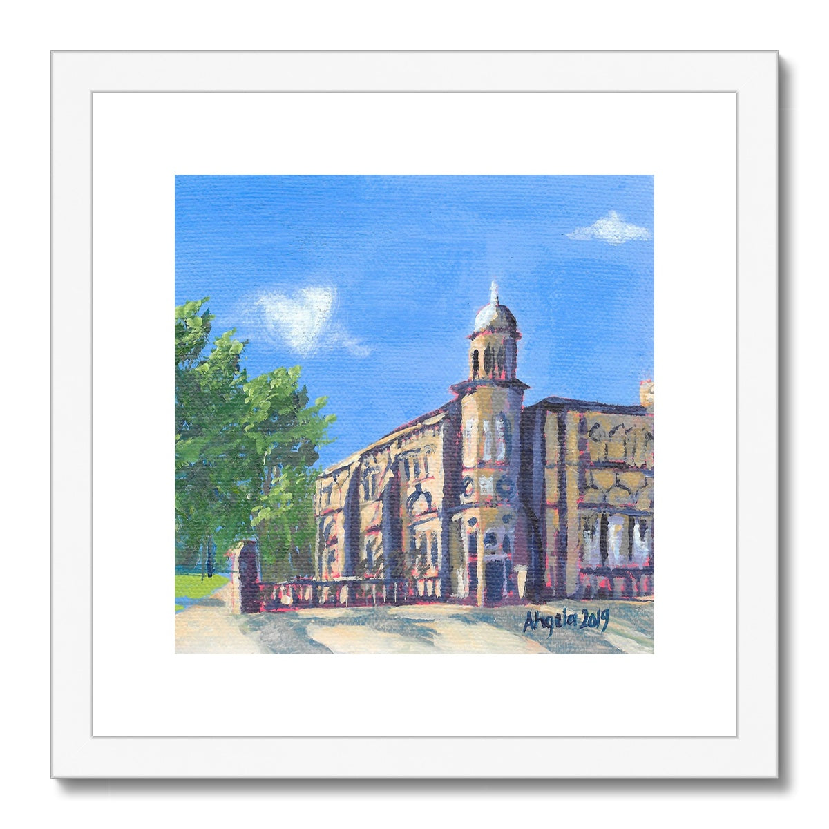 Summertime at the Old Library, Lichfield Framed & Mounted Print 12x12"