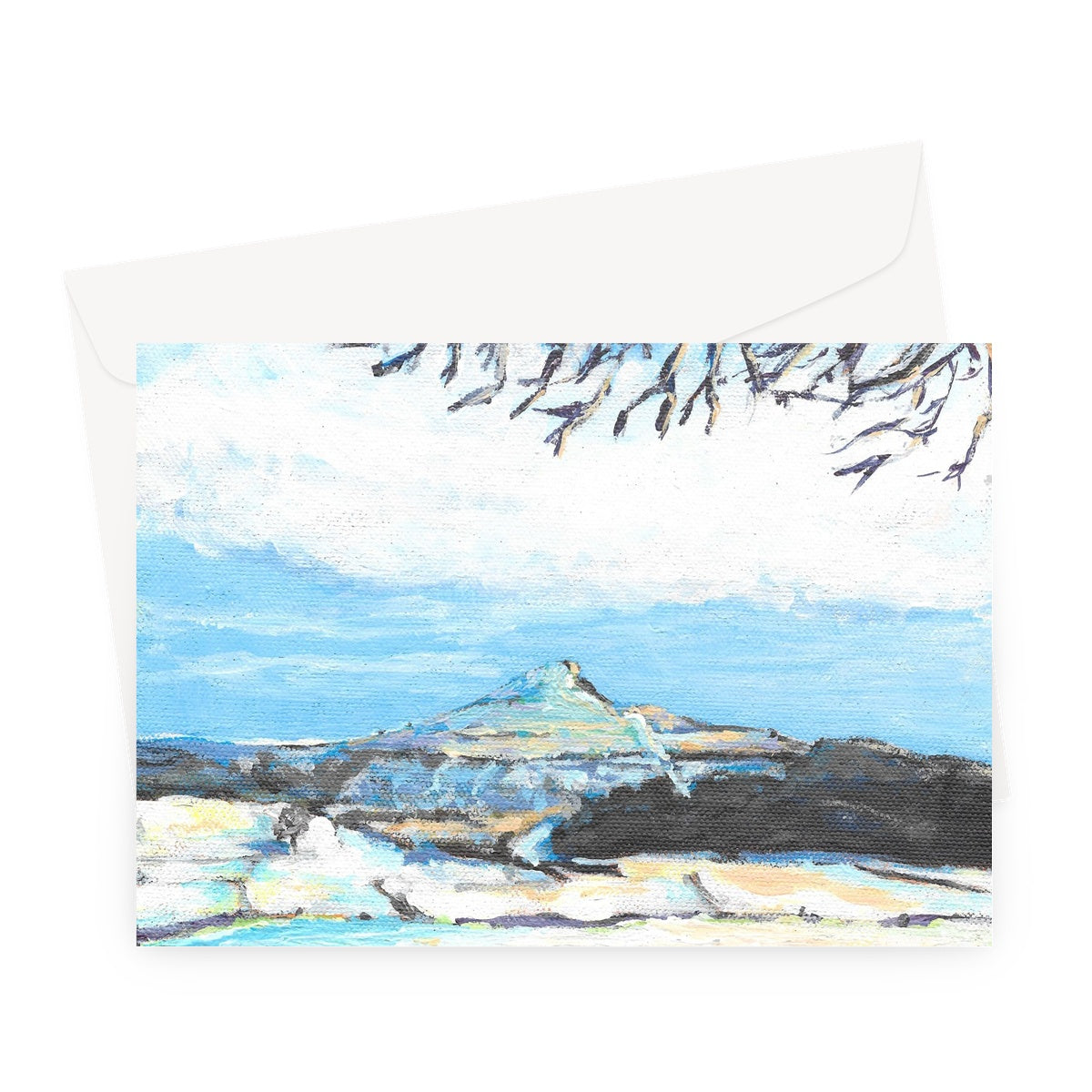 Snow on Roseberry Topping Greeting Card