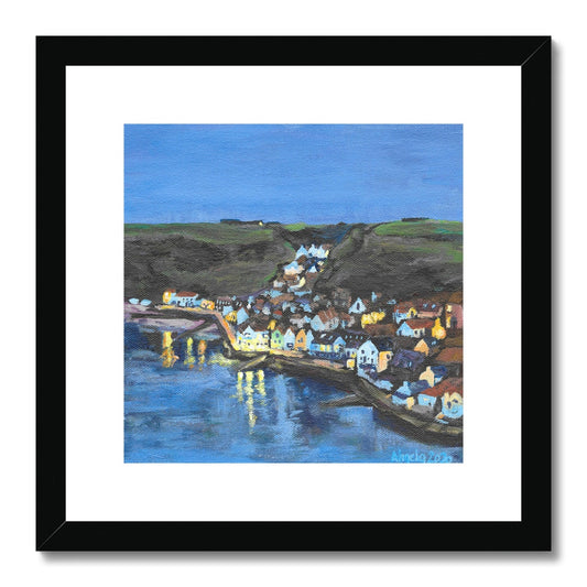 Nightfall in Staithes Framed & Mounted Print 12x12"