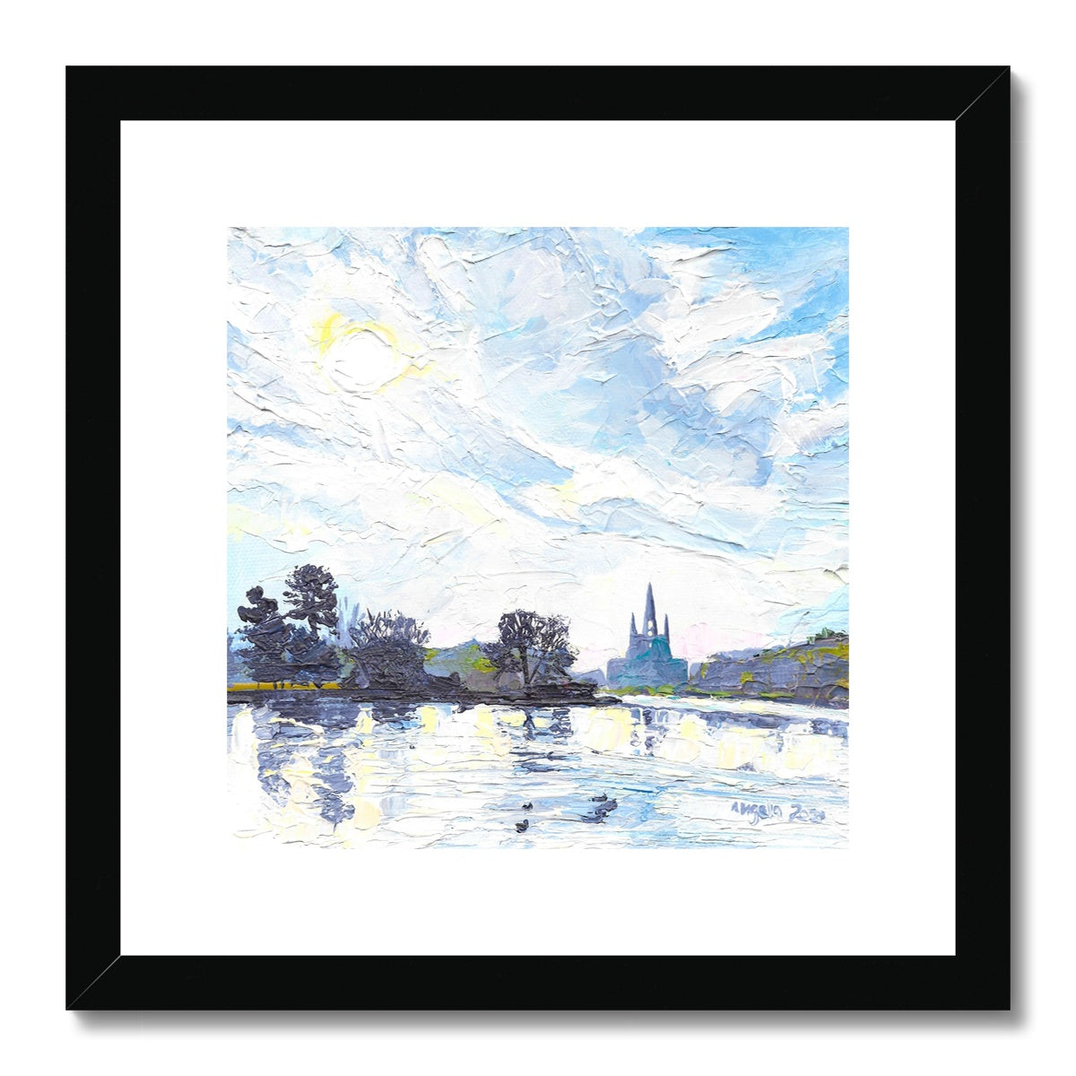 Winter sky, Lichfield Framed & Mounted Print 12x12"