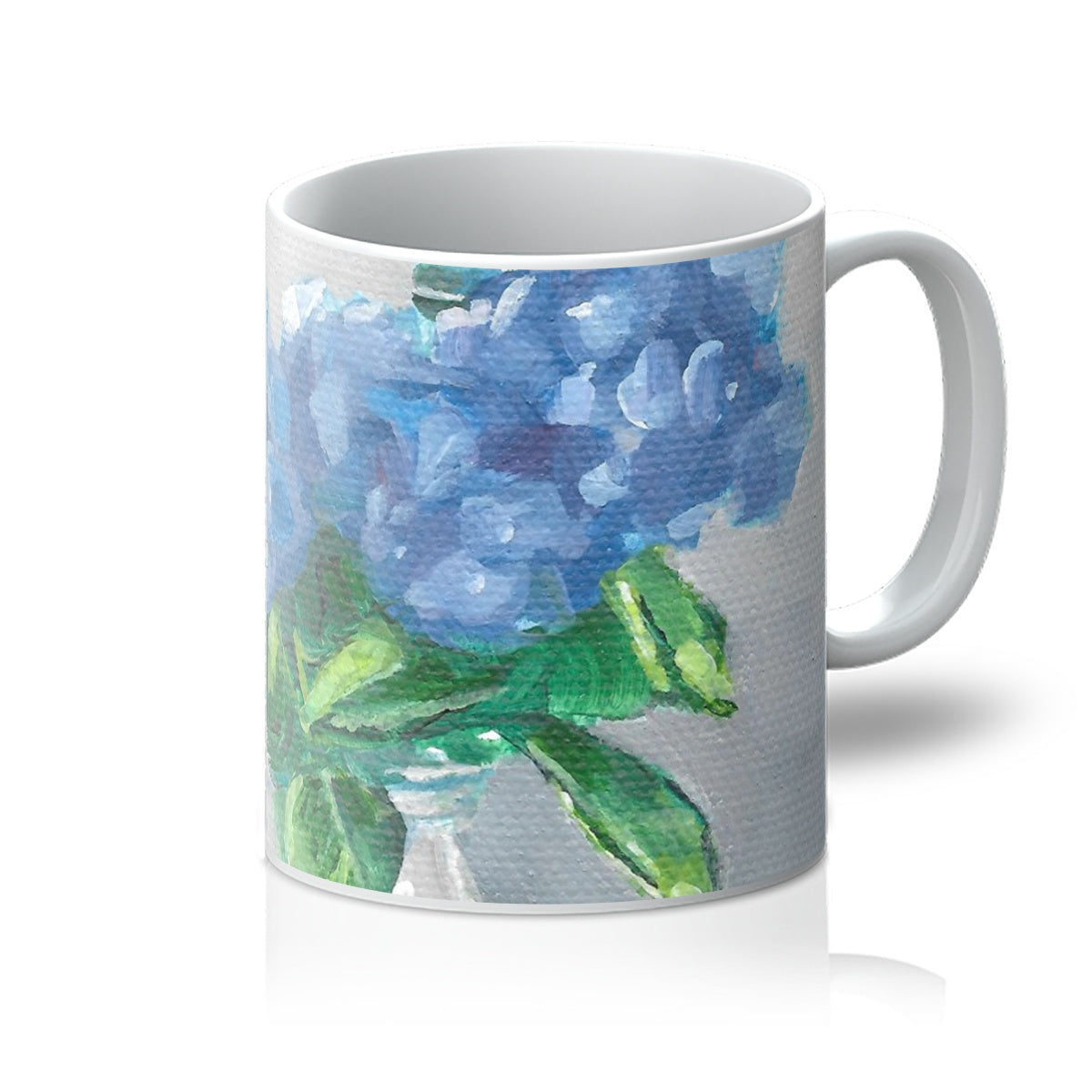 Blue hydrangea in vase Mug