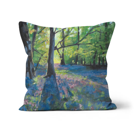 Bluebells at dawn Cushion