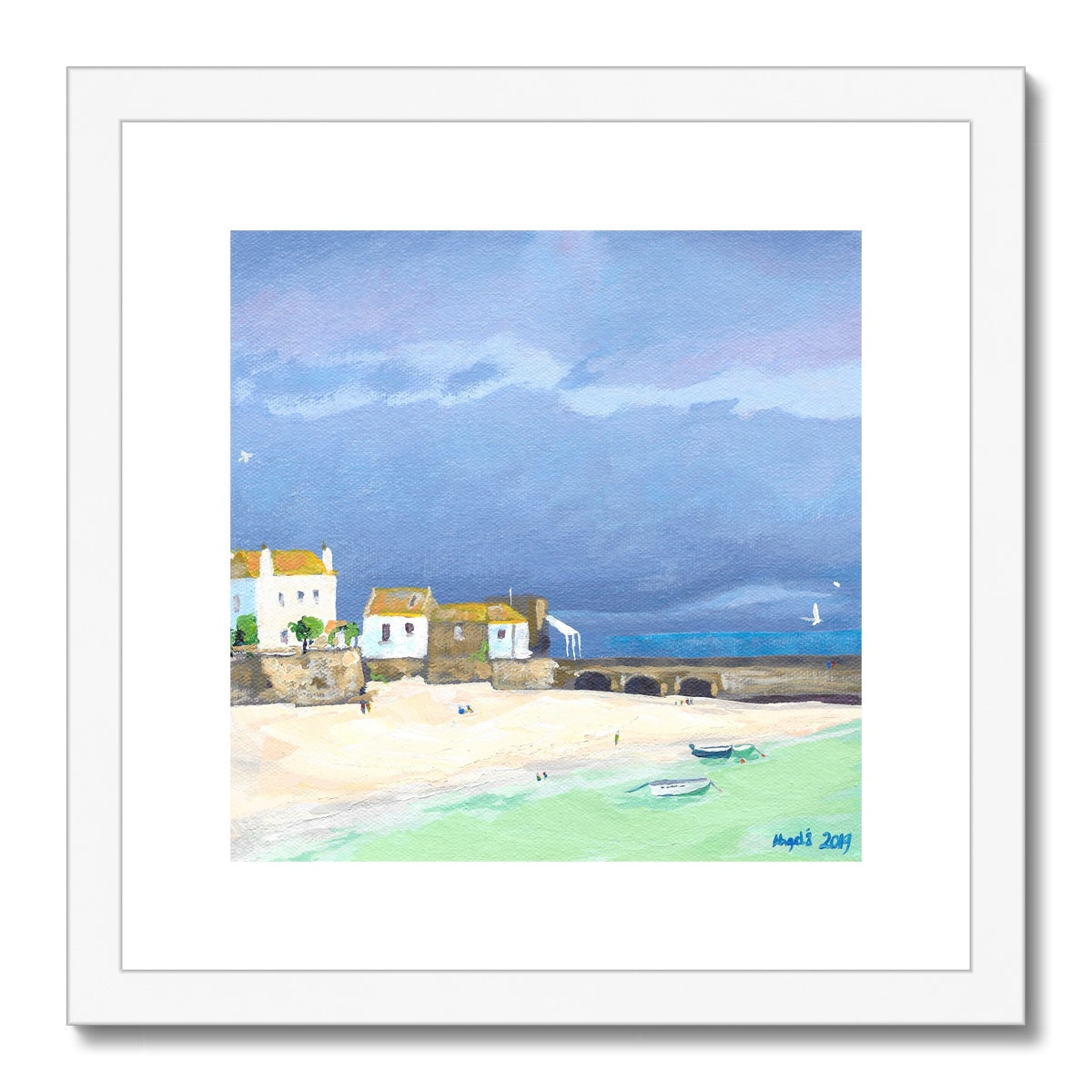 Smeaton's Pier Framed & Mounted Print 12x12"