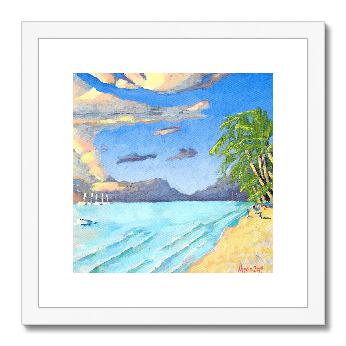 Last light of the day, Mauritius Framed & Mounted Print 12x12