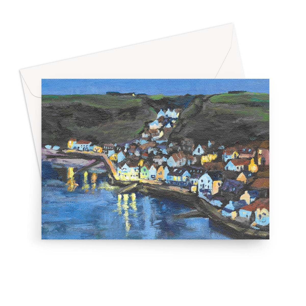 Nightfall in Staithes Greeting Card