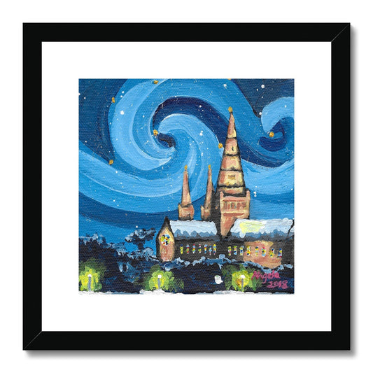 Winter's night, Lichfield Framed & Mounted Print 12x12