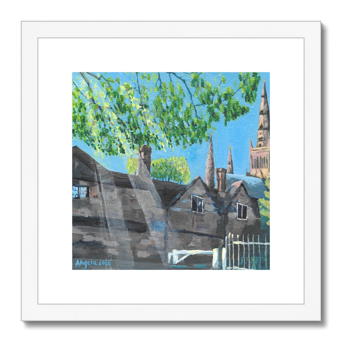 Toward the close, Lichfield Framed & Mounted Print 12x12"