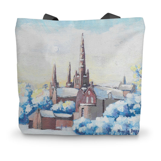Fresh snow in Lichfield Canvas Tote Bag