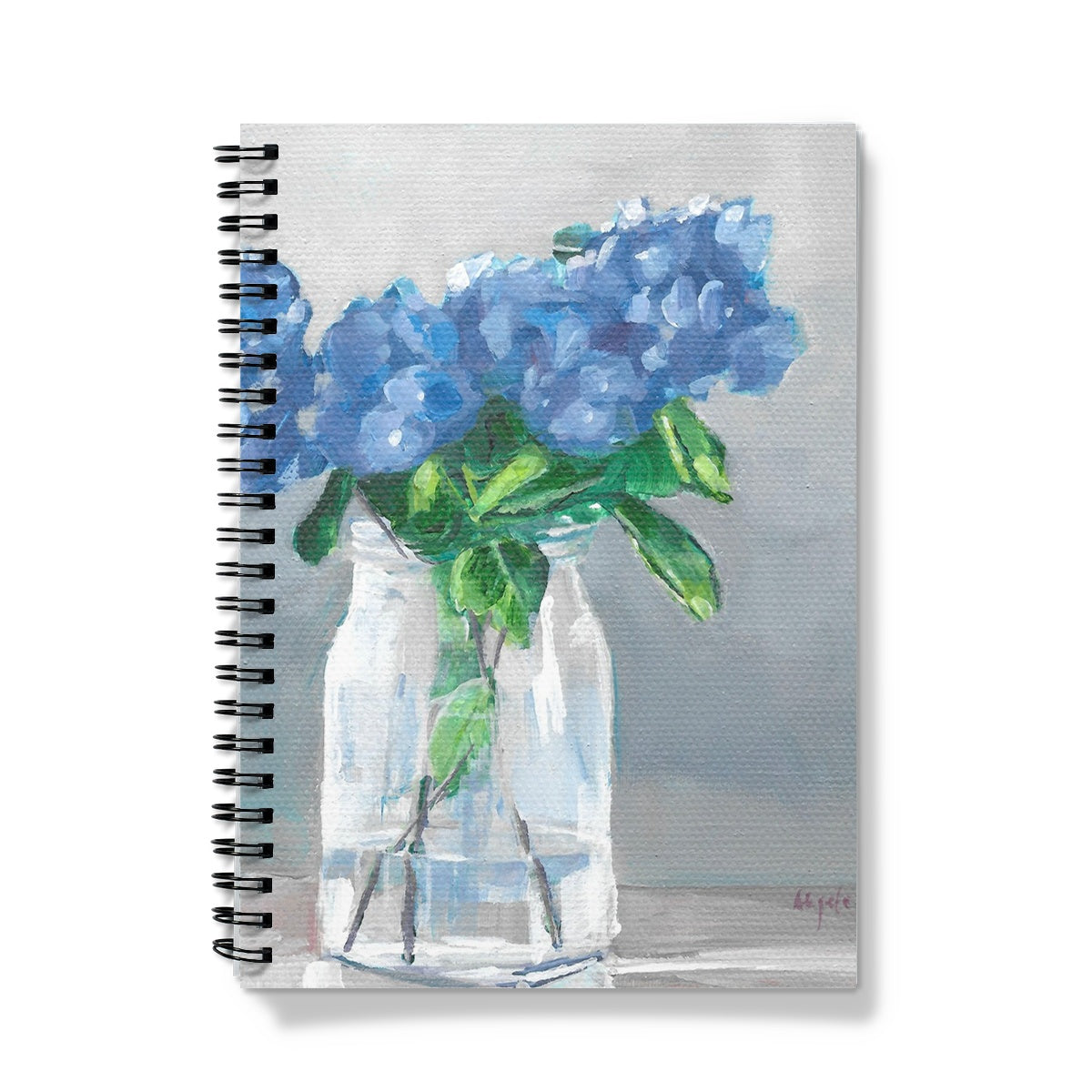 Blue hydrangea in vase Notebook