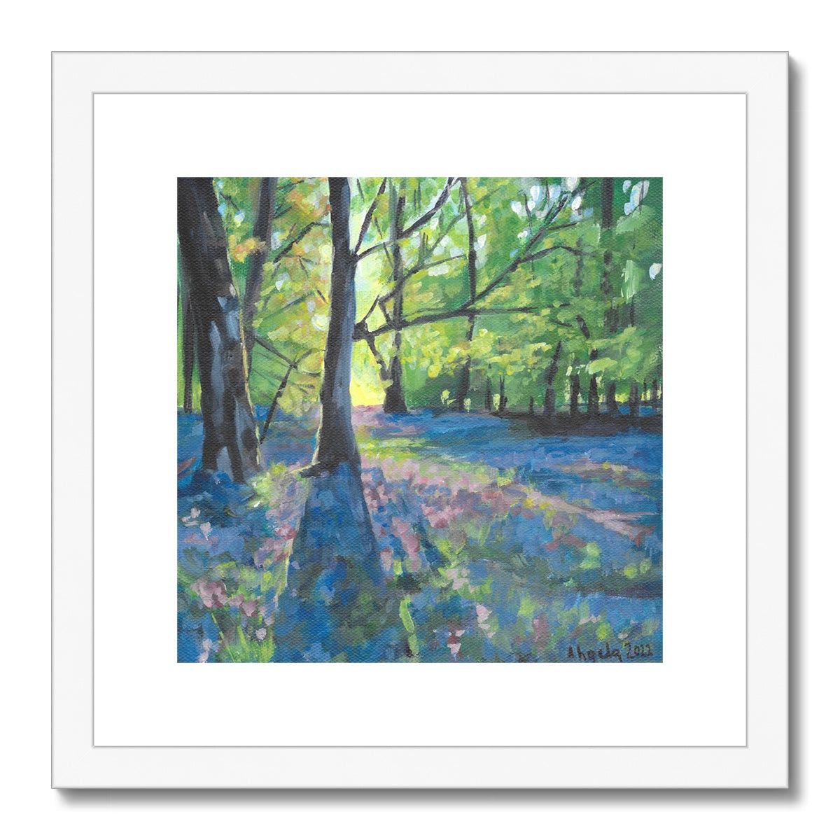 Bluebells at dawn Framed & Mounted Print 12x12"