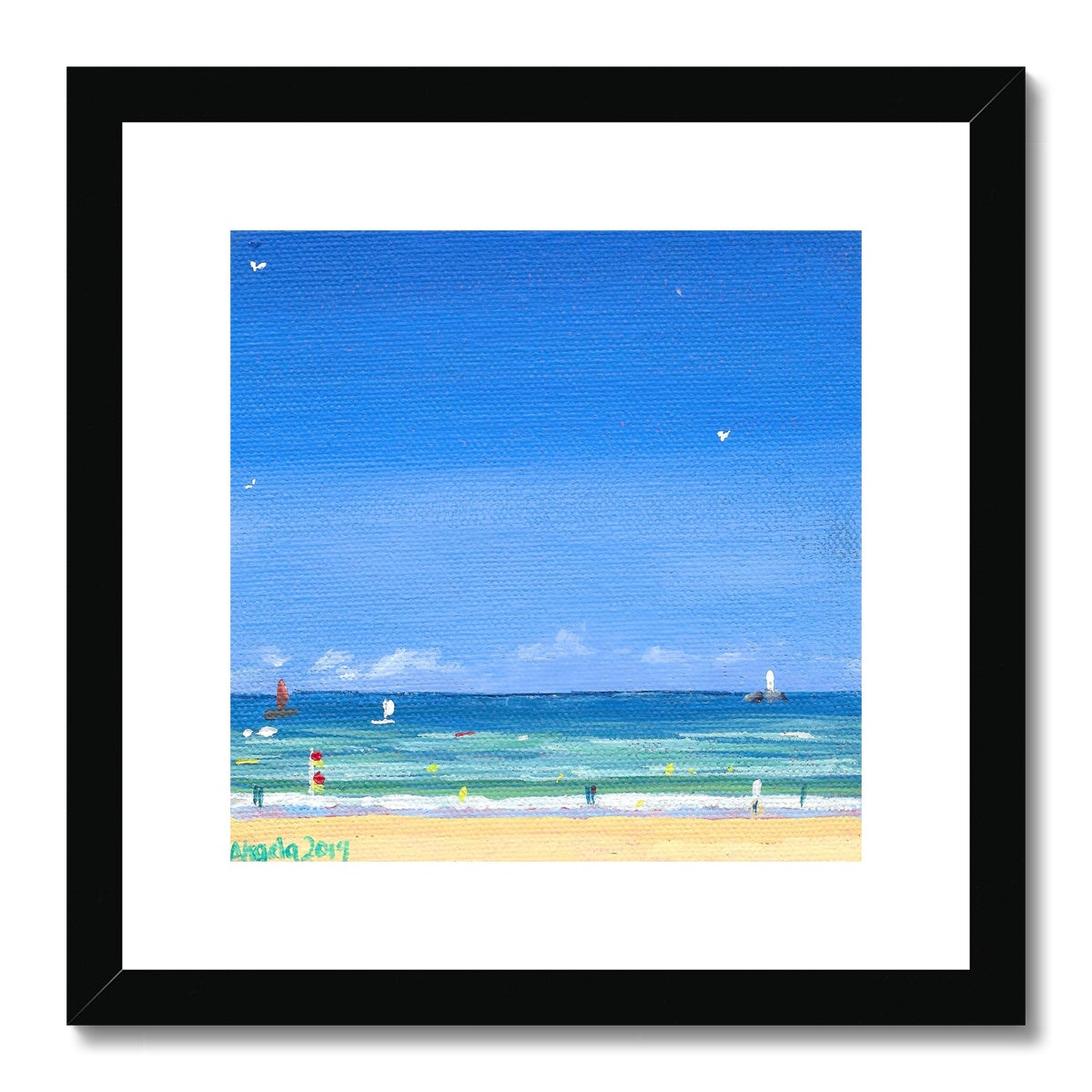 Looking out to the lighthouse Framed & Mounted Print 12x12"