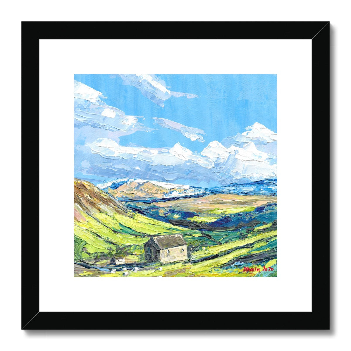 Down in the valley Framed & Mounted Print 12x12"